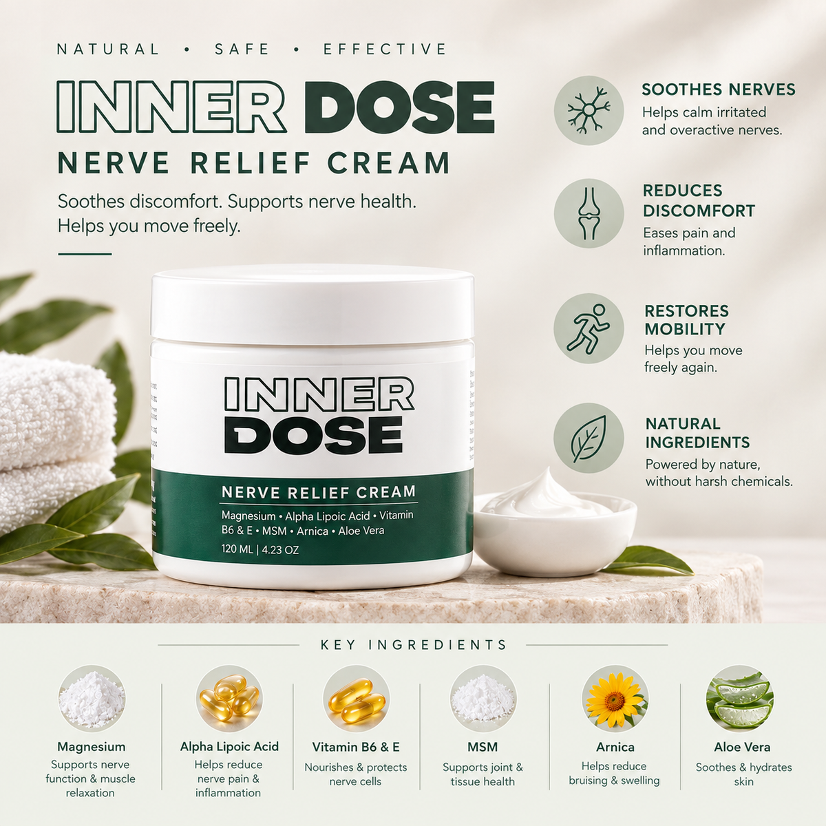 Inner Dose™ Natural Nerve Relief Cream